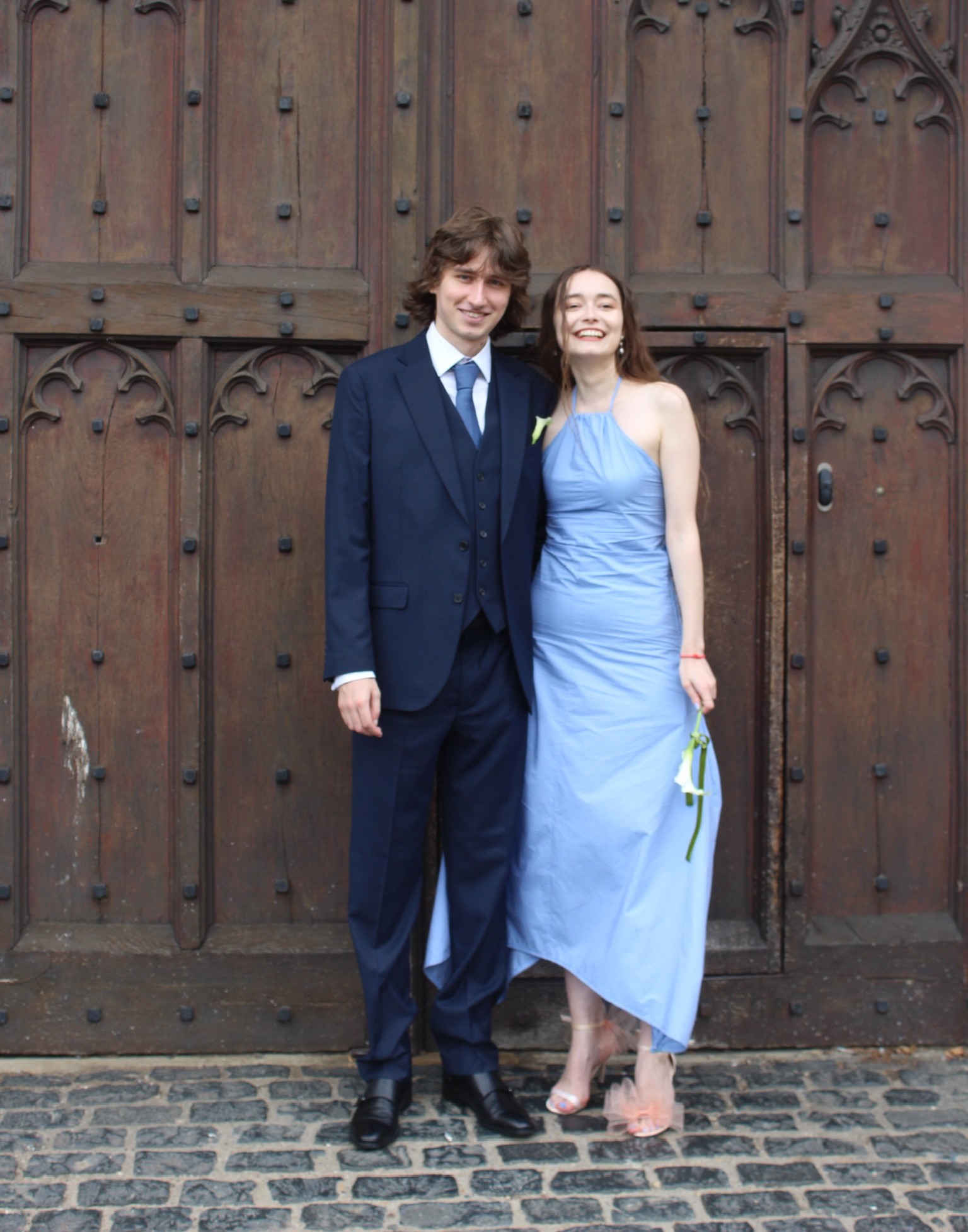 A third dress, worn and photographed outdoors