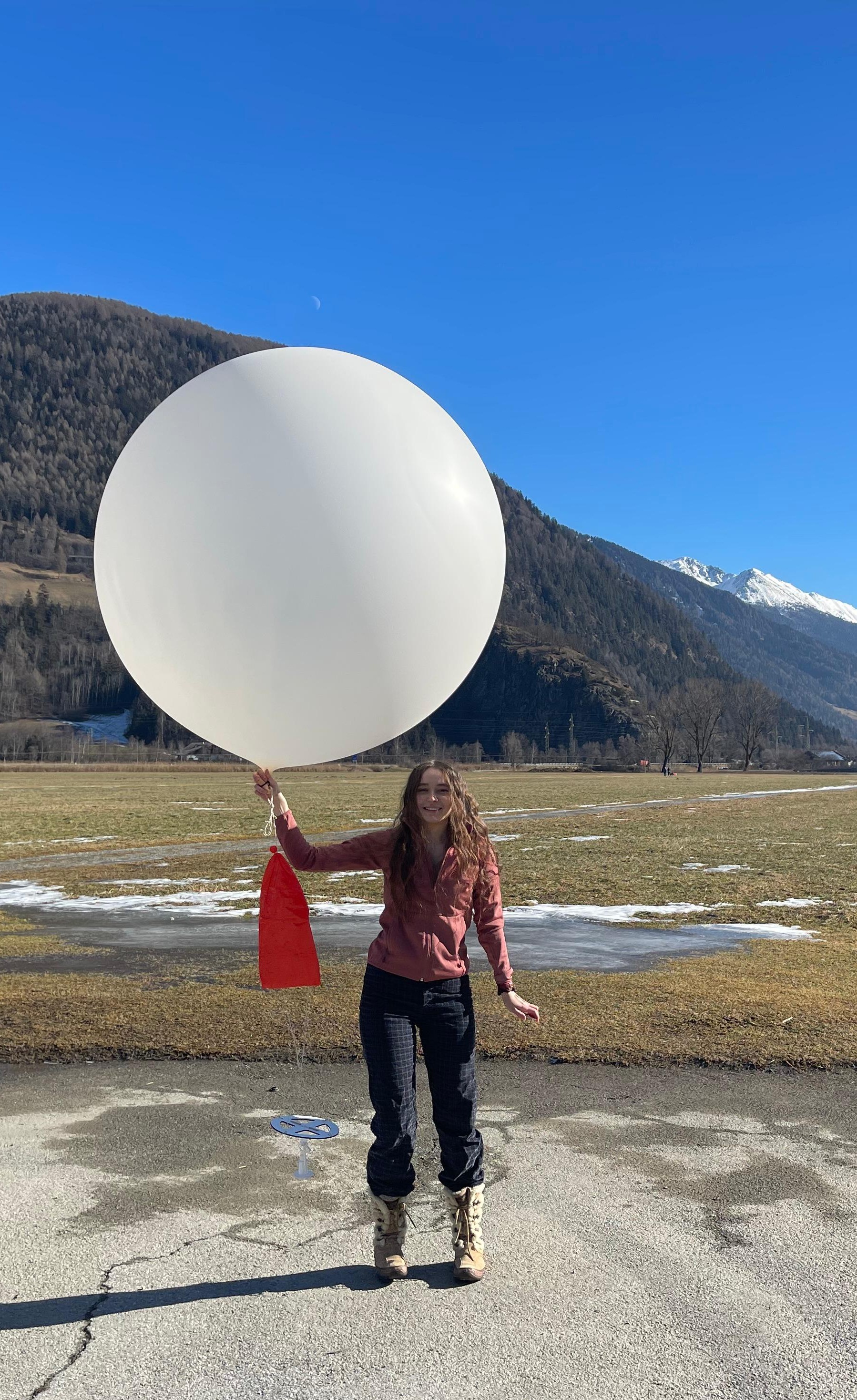 A weather balloon being launched